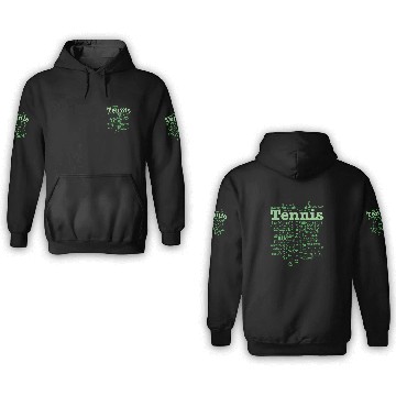 Discover Tennis Word Cloud Player Coachs Team 3D Hoodies