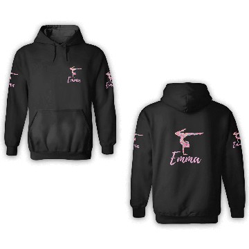 Discover Personalized Gymnastics Emma Name Gymnast Girls Baseball Tees 3D Hoodies