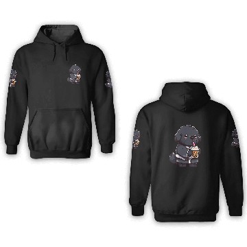 Discover Newfoundland Dog Bubble Tea Funny Boba 3D Hoodies