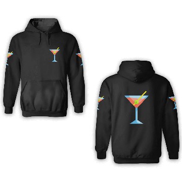 Discover Martini Glass Green Olive Bartender Vodka Gin Cocktail Drink 22 3D Hoodies