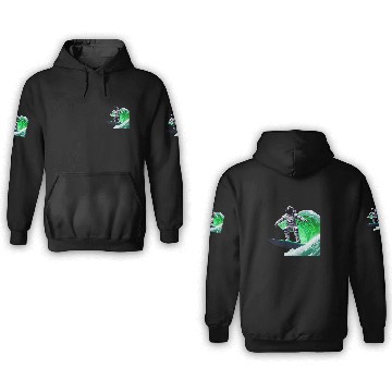 Discover Wave Surfer Astronaut Zip 3D Hoodies