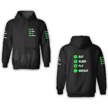 Discover Eat Sleep Fly Repeat Love to Fly Pilot or Flight Attendant 3D Hoodies