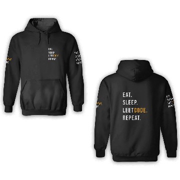 Discover Eat Sleep Leetcode repeat Funny programmer 3D Hoodies