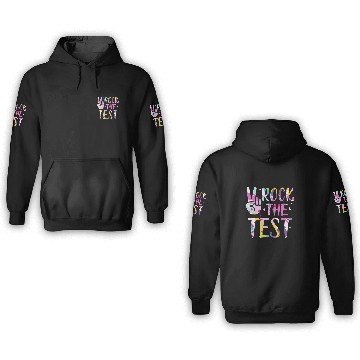 Discover Rock The Test Testing Day Retro Motivational Teacher Student 55 3D Hoodies