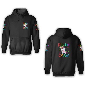 Discover Kinder Crew Unicorns Funny Back To School 3D Hoodies