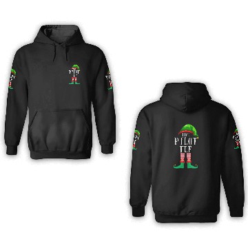 Discover The Pilot Elf Matching Profession Christmas Funny Baseball Tees 3D Hoodies