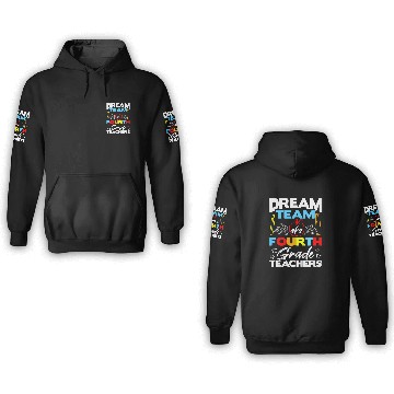 Discover Kids Fourth Grade Teachers Gift Dream Team Aka 4th Grade Teacher Baseball Tees 3D Hoodies