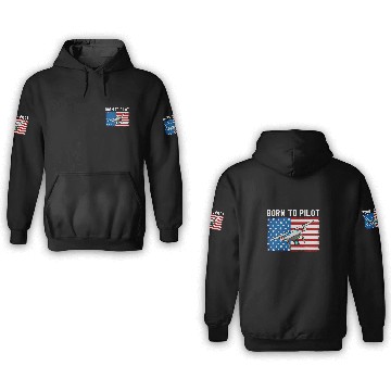Discover Born To Pilot Drone American Flag 3D Hoodies