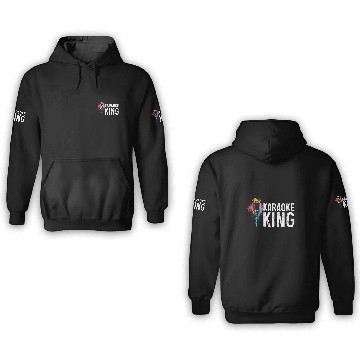 Discover Karaoke King Singer vintages Microphone Singing 3D Hoodies