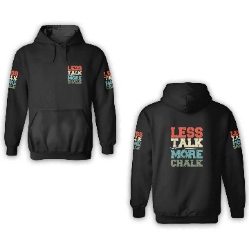 Discover Less Talk More Chalk Funny Billiard 8 Ball Pool Player 3D Hoodies