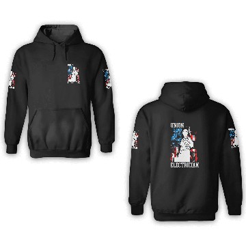 Discover Union Electrician Labor Day Union Proud Electric Worker Baseball Tees 3D Hoodies