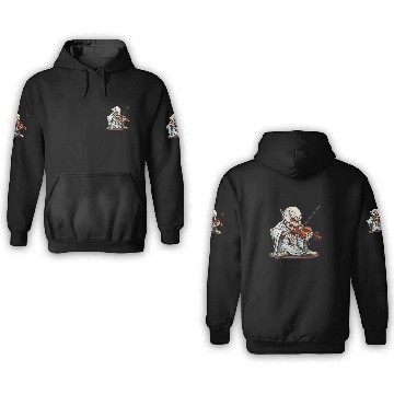 Discover Pope Lick Monster Playing The Violin 3D Hoodies