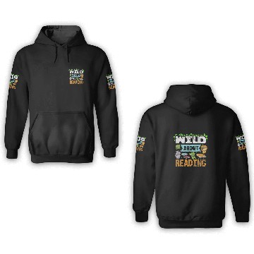 Discover Wild About Reading Teacher Student Reader Bookworm Vintage Zip 3D Hoodies