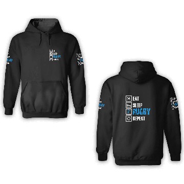 Discover Funny Rugby Eat Sleep Rugby Repeat Baseball Tees 3D Hoodies