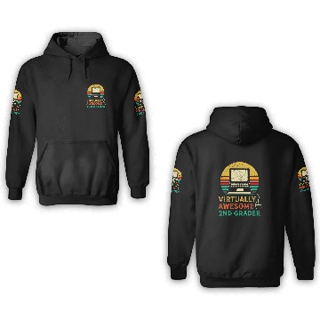 Discover Zooming Awesome Virtual ELEarning 2nd Grade Back to School Baseball Tees 3D Hoodies