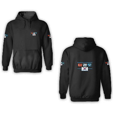 Discover Taekwondo Korean text with Korean flag 3D Hoodies