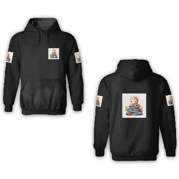 Discover Cute Book Nerd Axolotls Reading Library 3D Hoodies