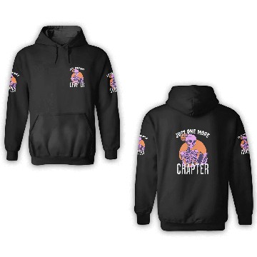 Discover One More Chapter Skeletons Book Halloween Reading Teacher 3D Hoodies
