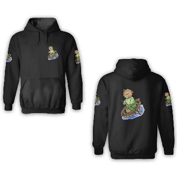 Discover Teddy Bear Rows His Boat 3D Hoodies
