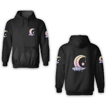 Discover Pastel Moon Kawaii Pastel Goth 2 3D Hoodies
