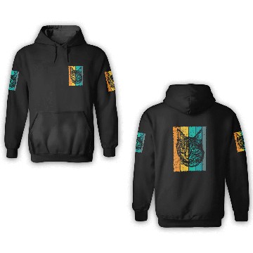Discover Cat face drawing retro Baseball Tees 3D Hoodies