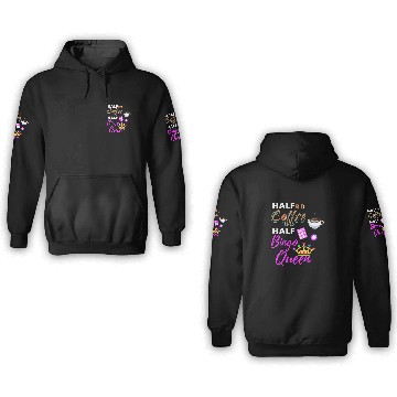 Discover Half Coffee Half Bingo Queen 3D Hoodies