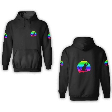 Discover Cat Black Moon Pet Meow Kitty Baseball Tees 3D Hoodies