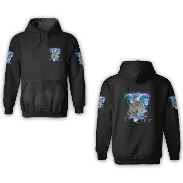 Discover Grey Wolf MidNight Forest 3D Hoodies