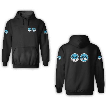 Discover one piece ace smiley face 3D Hoodies