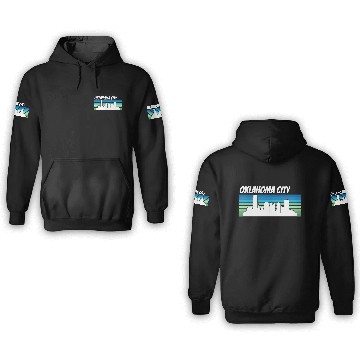 Discover Retro Oklahoma City Skyline 3D Hoodies