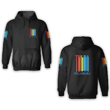 Discover Retro Tulsa Skyline 3D Hoodies