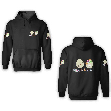 Discover Happy Easter eggs decorating each other 3D Hoodies
