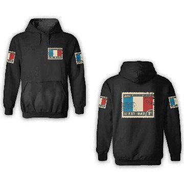 Discover france post stamp 3D Hoodies