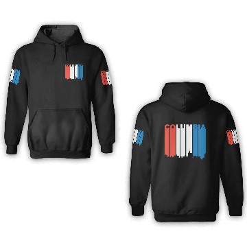 Discover Red White And Blue Columbia Missouri Skyline 3D Hoodies