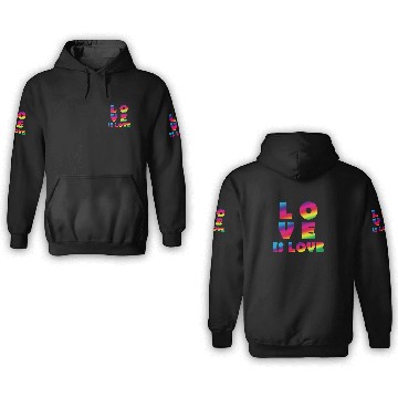 Discover Love Is Love LGBT Hands gay couple romance loved 3D Hoodies