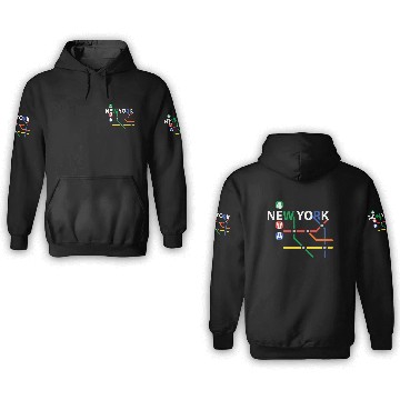 Discover NYC subway 3D Hoodies gift
