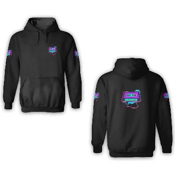 Discover 80s Music Cassette Tape : 3D, Neon, 80s songs 3D Hoodies