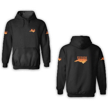 Discover Durham north Carolina Map Gift 3D Hoodies