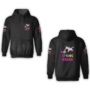 Discover spring-break-unicorn, puking unicorn 3D Hoodies