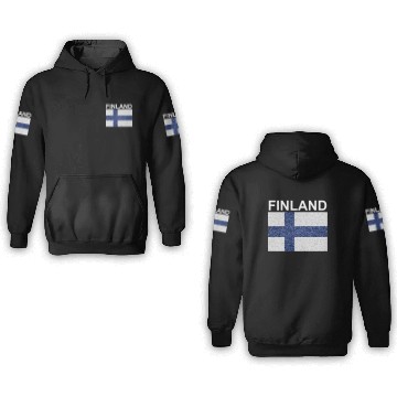 Discover finland flag stained glass effect design 3D Hoodies