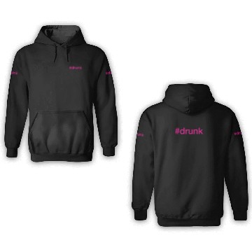 Discover drunk Hashtag Neon Pink 3D Hoodies