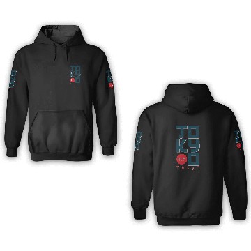 Discover Tokyo 3D Hoodies and apparel design effect print,