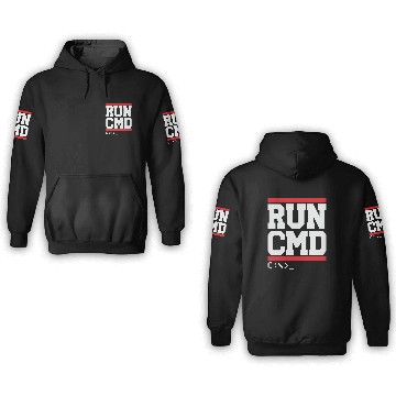 Discover Logo - funny software programmer coder - run cmd 3D Hoodies