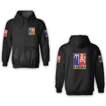 Discover Karma Tibetan Word Text 3D Hoodies