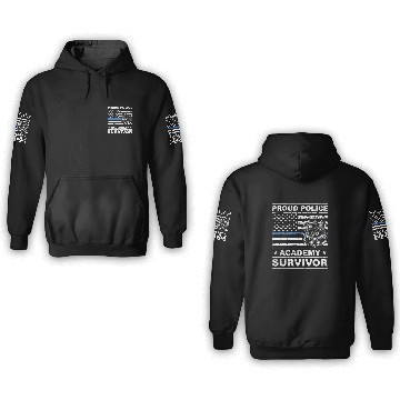 Discover 4 proud police academy survivor badges 3D Hoodies