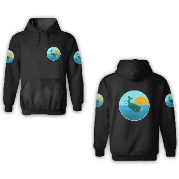 Discover Whale Jump Sunrise Ocean Window - Gift Idea 3D Hoodies