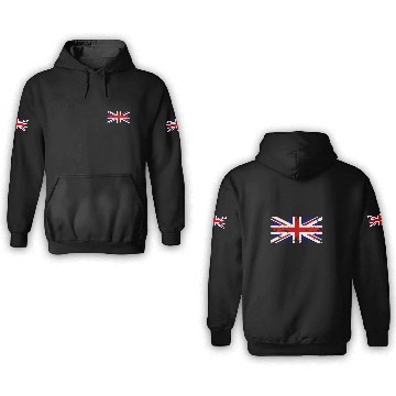 Discover England flag Queen Union Jack 3D Hoodies