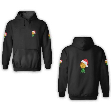 Discover Santa Hat Swinger Upside Down Pineapple 3D Hoodies