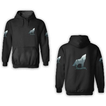 Discover Lone Wolf Survives The Mountain Silhouette Art 3D Hoodies