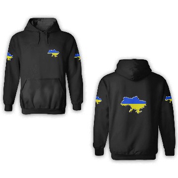 Discover Ukraine Flag Map 3D Hoodies